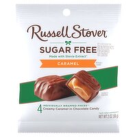 Russell Stover Sugar Free Creamy Caramel in Chocolate Candy, 4 count, 2 oz, 1 Each