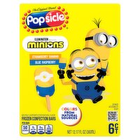 Popsicle Strawberry Banana Blue Raspberry Frozen Confection Bars, 6 count, 12.17 fl oz, 1 Each