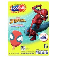 Popsicle Marvel Spider-Man Strawberry Blue Raspberry Lime Frozen Confection Bar, 6 count, 12 fl oz, 1 Each