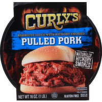 Curly's Pulled Pork, Barbecue Sauce with Hickory Smoked, 16 Ounce