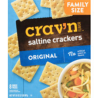 Crav'n Flavor Saltine Crackers, Original, Family Size, 8 Inner Packs, 8 Each