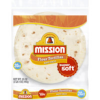 Mission Tortillas, Flour, Soft Taco, 20 Each