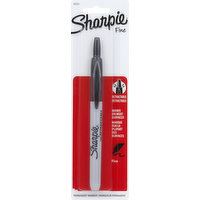 Sharpie Permanent Marker, Retractable, Fine Point, Black, 1 Each