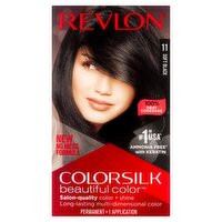 Revlon ColorSilk Beautiful Color 11 Soft Black Permanent Haircolor, 1 application, 1 Each