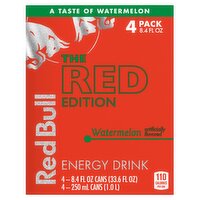 Red Bull The Red Edition Watermelon Energy Drink, 8.4 fl oz, 4 count, 4 Each