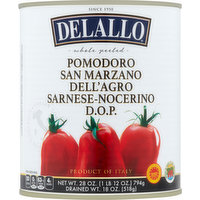 Delallo Tomatoes, Whole Peeled, 28 Ounce