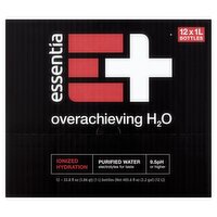 Essentia Overachieving H2O Ionized Hydration Purified Water, 33.8 fl, 12 count, 12 Each