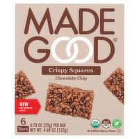 Made Good Chocolate Chip Crispy Squares, 0.78 oz, 6 count, 6 Each