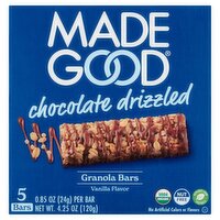 Made Good Vanilla Flavor Chocolate Drizzled Granola Bars, 0.85 oz, 5 count, 5 Each