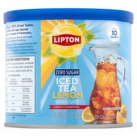 Lipton Zero Sugar Lemon Low Calorie Iced Tea Mix, 2.9 oz, 1 Each