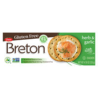 Breton Crackers, Gluten Free, Herb & Garlic, 4.76 Ounce