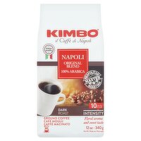 Kimbo Napoli Original Blend Dark Roast 100% Arabica Ground Coffee, 12 oz, 12 Ounce