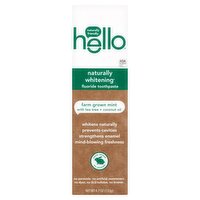 Hello Naturally Whitening Farm Grown Mint Fluoride Toothpaste, 4.7 oz, 4.7 Ounce