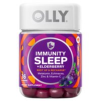 Olly Midnight Berry Immunity Sleep + Elderberry Dietary Supplement, 36 count, 36 Each