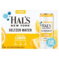 Hal's New York Lemon Seltzer Water, 12 fl oz, 8 count, 1 Each