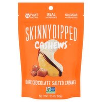 SkinnyDipped Dark Chocolate Salted Caramel Cashews, 3.5 oz, 3.5 Ounce