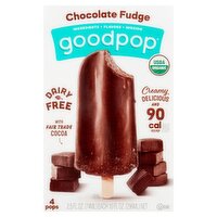 GoodPop Chocolate Fudge Pops, 2.5 fl oz, 4 count, 4 Each