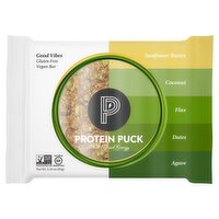 Protein Puck Good Vibes Plant-Based Energy Vegan Bar, 3.25 oz, 16 count, 1 Each