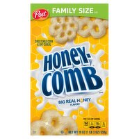 Post Honeycomb Big Real Honey Flavor! Sweetened Corn & Oat Cereal Family Size, 19 oz, 19 Ounce