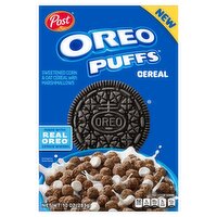 Post Oreo Puffs Sweetened Corn & Oat Cereal With Marshmallows, 10 oz, 1 Each