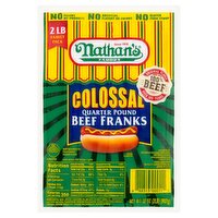 Nathan's Famous Colossal Quarter Pound Beef Franks Family Pack, 32 oz, 32 Ounce