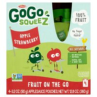 Materne GoGo Squeez Apple Strawberry Fruit on the Go, 3.2 oz, 4 count, 4 Each