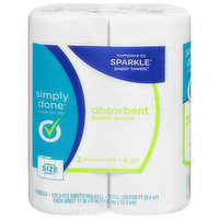 Simply Done Paper Towels, Absorbent, Simple Size Select, 2-Ply, 2 Each