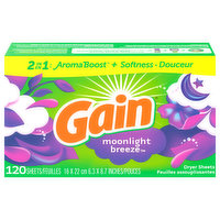 Gain Dryer Sheets, Moonlight Breeze, 2 in 1, 120 Each