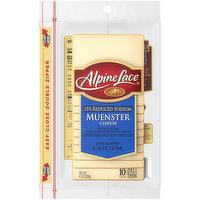 Alpine Lace 25% Reduced Sodium Deli Thin Muenster Cheese, 8 Ounce