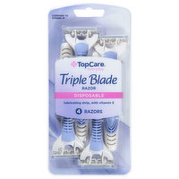 TopCare Razors, Disposable, Triple Blade, 4 Each