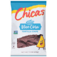 Chicas Tortilla Chips, Blue Corn, 7.5 Ounce