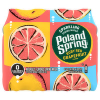 Poland Spring Spring Water, Sparkling, Ruby Red Grapefruit Flavor, 8 Each