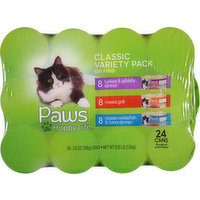 Paws Happy Life Cat Food, Classic Variety Pack, 24 Each