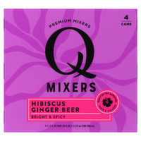 Q Mixers Ginger Beer, Hibiscus, Bright & Spicy, 4 Each