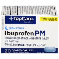 TopCare Ibuprofen PM, Nighttime, Coated Caplets, 20 Each