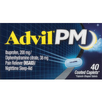 Advil PM Pain Reliever/Nighttime Sleep-Aid, Coated Caplets, 40 Each
