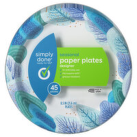 Simply Done Paper Plates, Designer, Seasonal, 45 Each