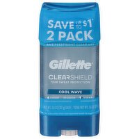 Gillette Anti-Perspirant/Deodorant, Cool Wave, Clear Gel, 2 Pack, 2 Each
