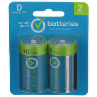 Simply Done D Alkaline 1.5V Batteries, 1 Each