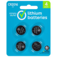 Simply Done Batteries, Lithium, 3V, 4 Pack, 4 Each
