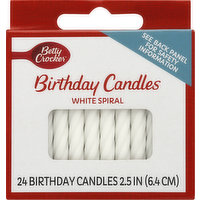 Betty Crocker Birthday Candles, White Spiral, 24 Each