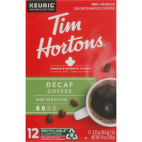 Tim Hortons Coffee, 100% Arabica, Medium Roast, Decaf, K-Cup Pods, 12 Each