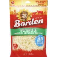 Borden Cheese, Shredded, Low-Moisture, Mozzarella, Part-Skim, 8 Ounce