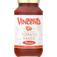 Vincents Sauce, Tomato, Medium, 25 Ounce