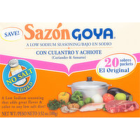 Sazon Goya Seasoning, Low Sodium, Coriander & Annatto, 20 Each