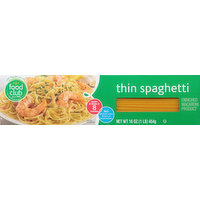 Food Club Spaghetti, Thin, 16 Ounce