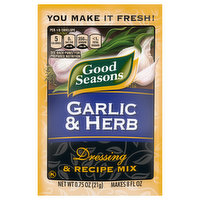 Good Seasons Dressing & Recipe Mix, Garlic & Herb, 0.75 Ounce