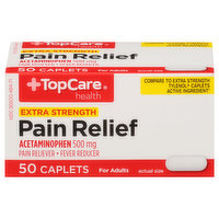 TopCare Pain Relief, Extra Strength, 500 mg, Caplets, 50 Each