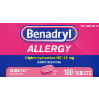 Benadryl Allergy, 25 mg, Tablets, 100 Each