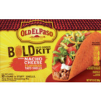 Old El Paso Taco Dinner Kit, with Nacho Cheese Flavored Taco Shells, Bold, 1 Each